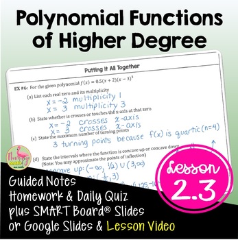 Preview of Polynomial Functions of Higher Degree with Lesson Video (Unit 2)
