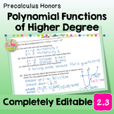 Polynomial Functions of Higher Degree with Lesson Video (Unit 2)