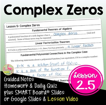 Preview of Complex Zeros of Polynomials with Lesson Video (Unit 2)