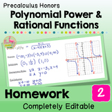 Polynomial Power and Rational Functions Homework (Unit 2)