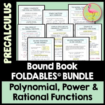 Preview of Polynomial Power and Rational Functions FOLDABLES™ (PreCalculus - Unit 2)