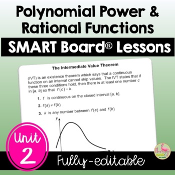 Preview of Polynomial Functions SMART Board® Lessons (Unit 2)
