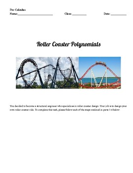 Preview of Polynomial Roller Coaster Project