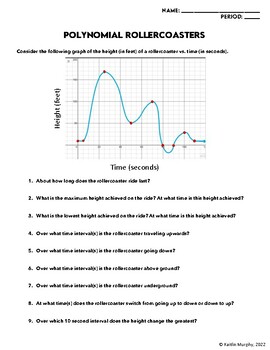 Preview of Polynomial Vocab Rollercoasters Task