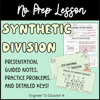 Preview of Polynomial Synthetic Division Presentation Guided Notes and Practice Problems