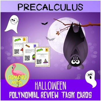 Preview of Polynomial Task Cards Halloween Activity