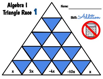 Preview of Polynomial Triangle Race - Big Set of 40! (Adding, Subtracting, Multiplying)