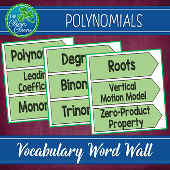 Preview of Polynomial Vocabulary