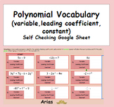 Polynomial Vocabulary (variable,leading coefficient, const