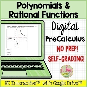 Preview of Polynomial and Rational Functions for Google Forms™ Distance Learning