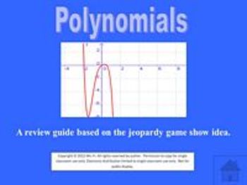 Preview of Polynomials jeopardy style game