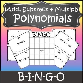 Preview of Operations with Polynomials Activity {Algebra Bingo} {Algebra Game}