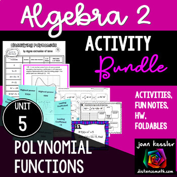 Preview of Polynomial Functions Algebra 2 Unit 5 Activities Bundle