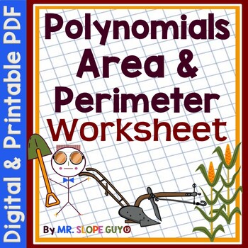 Preview of Polynomials Area and Perimeter Worksheet