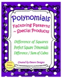 Polynomials: Factoring Patterns - Difference of Squares/Cu