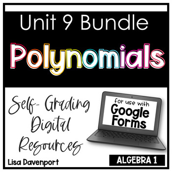Preview of Polynomials - Google Forms Homework and Assessment Bundle