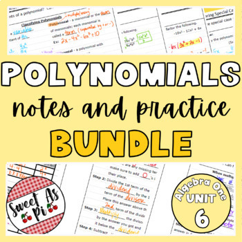 Preview of Polynomials -Notes & Practice UNIT BUNDLE