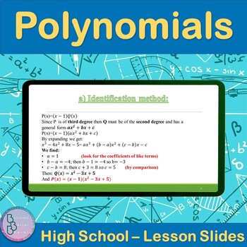 Preview of Polynomials | High School Math PowerPoint Lesson Slides