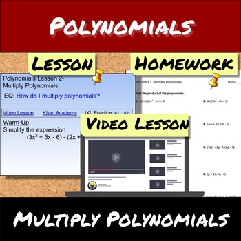Preview of Polynomials-Lesson 2-Multiply Polynomials