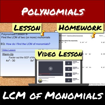 Preview of Polynomials-Lesson 9-LCM of Monomials