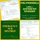 Polynomials Long & Synthetic Division Lesson + Worksheet +