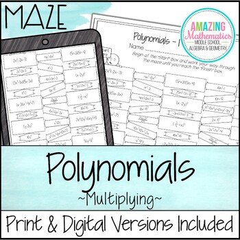 Preview of Polynomials- Multiplying Maze Activity