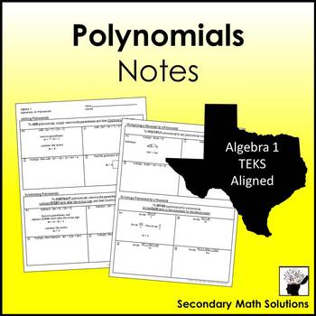 Preview of Adding, Subtracting, Multiplying & Dividing Polynomials Notes