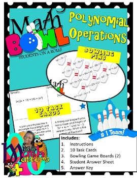 Preview of Polynomials Operations | Math Bowl Station Activity | Algebra | All Operations