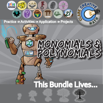 Preview of Monomials & Polynomials Unit Bundle - Algebra 1 - Distance Learning Compatible