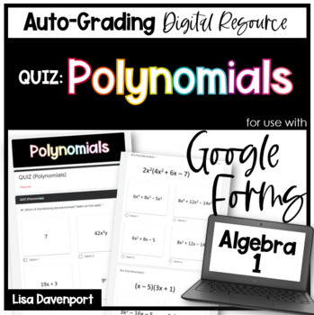 Preview of Polynomials Quiz for Google Forms