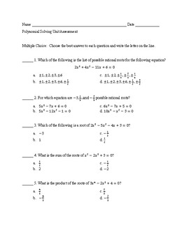 Preview of Polynomials Solving Unit Test
