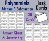 Adding and Subtracting Polynomials Task Cards Activity