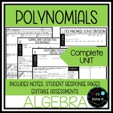 Polynomials Unit | Algebra 1 | Factoring | Editable Assess