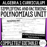 Simplifying and Factoring Polynomials Unit Plan