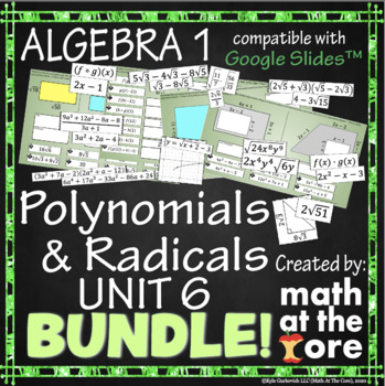 Preview of Polynomials and Radicals - Unit 6 - BUNDLE for Google Slides™