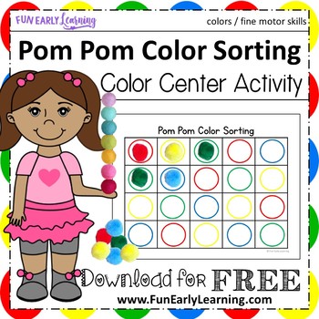 Pom Pom Color Sorting - Hands-on Activity by Fun Early Learning | TPT