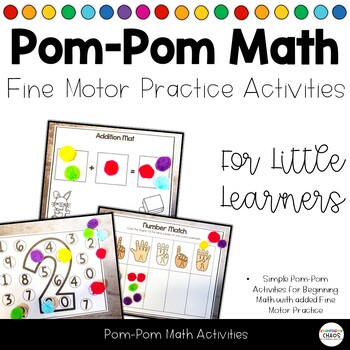 Preview of Pom Pom Fine Motor Math Activities | Number ID | Sorting | Ten Frame