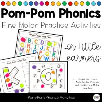 Preview of Pom Pom Fine Motor Phonics Activities | Letter ID | Sounds| Alphabet | Mapping