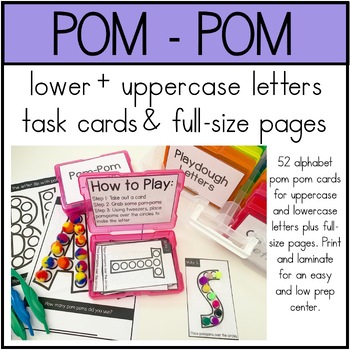 Preview of Pom-Pom Letter Task Cards