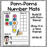 Pom-Poms Task Cards Number Mats ~ Numbers 0-20