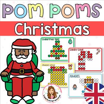 Pom poms Christmas. Fine motor mats. December. Centers. by lasitaveronica
