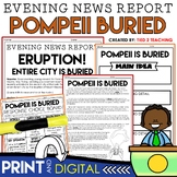 Pompeii Reading Passage Evening News Report and Activities