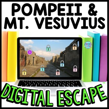 Preview of Pompeii and Mt Vesuvius Interactive DIGITAL Escape Room Reading and Puzzles