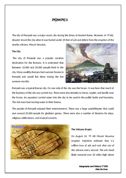 Preview of Pompeii reading comprehension