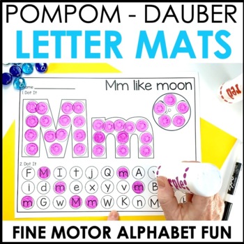 Preview of Pompom and Dauber Letter Mats -  Alphabet Centers - Letter Writing Practice
