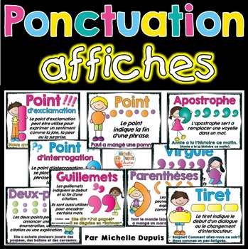 Preview of Ponctuation - 9 affiches  - French Punctuation Posters - French Grammar