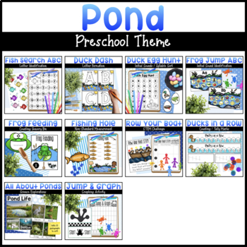 Preview of Pond Activities for Preschool - Math & Literacy Centers & Science Activities