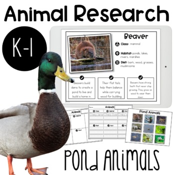 Preview of Pond Animals Research Report | Digital option included