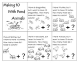 Pond Animals: Missing Addend Word Problems (Making 10 with