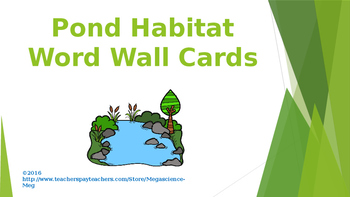 Preview of Pond Habitat Science Word Wall Cards